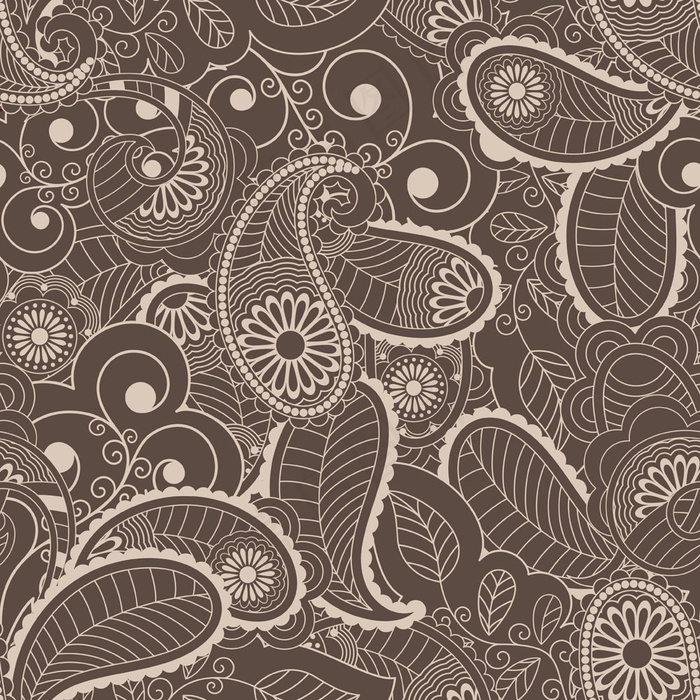 棕色背景与白色花纹邀请函模版图片