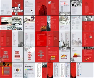 中国风红色画册设计矢量素材