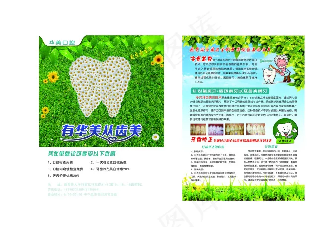 牙齿宣传单宣传页psd模版下载