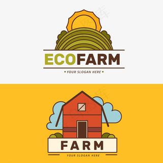 手绘生态农场徽标图片