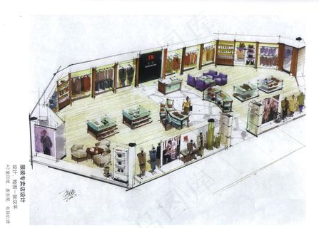 卖场手绘效果图
