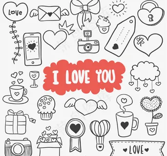 手绘情人节元素