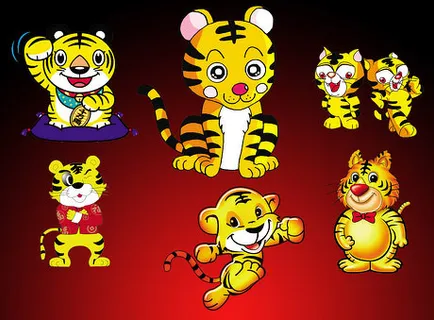 新年卡通老虎PSD素材