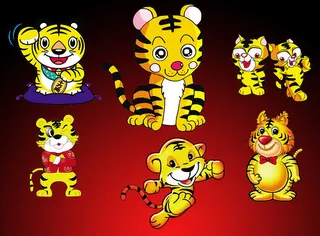 新年卡通老虎PSD素材