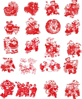 中国风新春剪纸矢量素材 中国风新春剪纸矢量素材