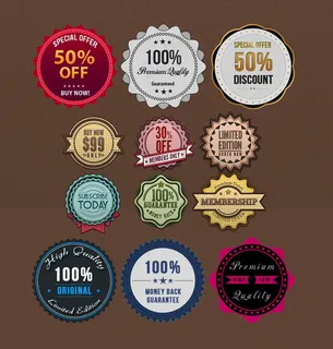 欧美复古商品促销图标