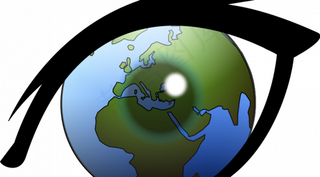 在眼睛的矢量插图的世界