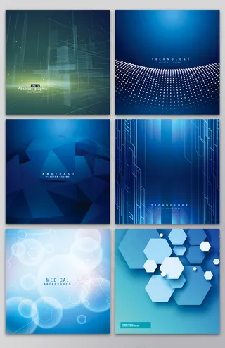 蓝色商务科技背景现代科技背景eps...