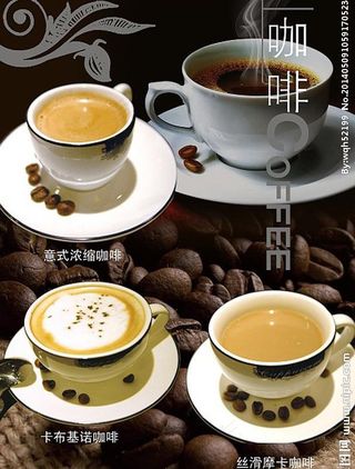 咖啡厅现磨咖啡展板图片