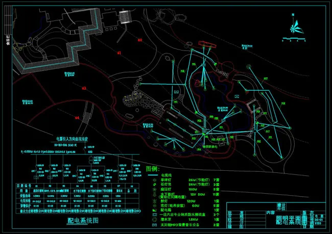 照明平面图cad图纸素材