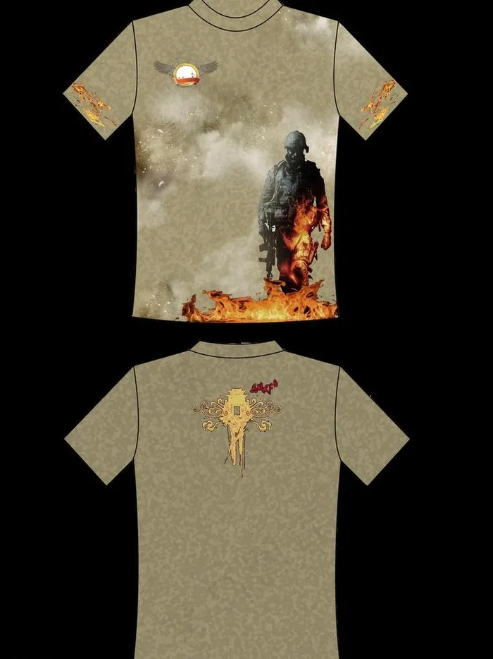 游戏主题衬衫图片psd模版下载