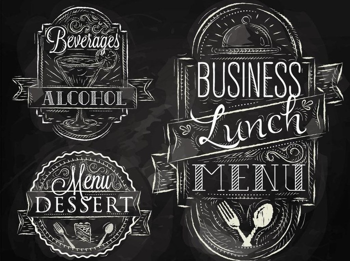 英文水绘字体菜单图片