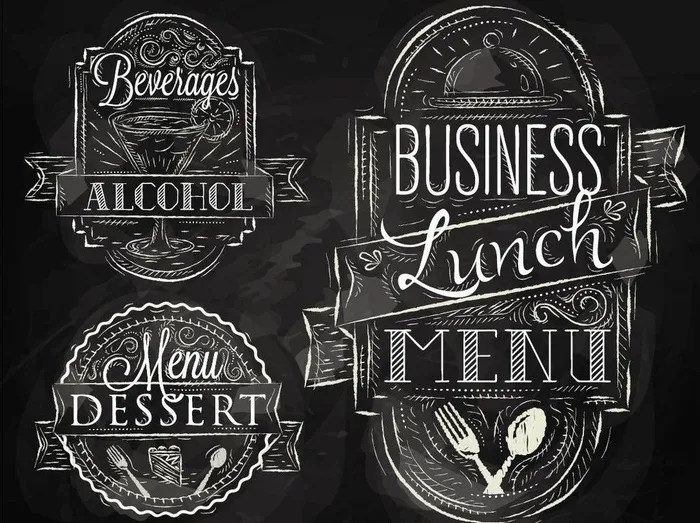 英文水绘字体菜单图片eps,ai矢量模版下载