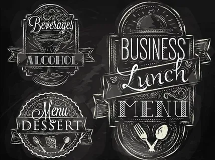 英文水绘字体菜单图片