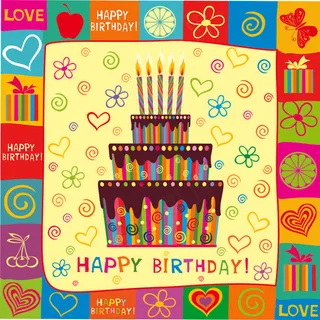 漂亮的生日礼物，手工绘制的元素矢量...