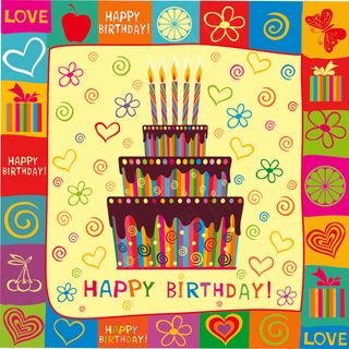 漂亮的生日礼物，手工绘制的元素矢量...