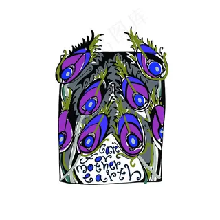 孔雀羽毛 AI  矢量图