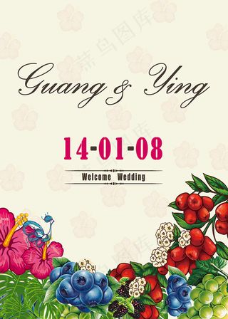 小害家手绘水果水牌