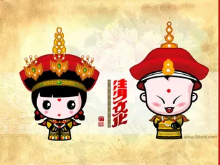 招财童子Q版清文化皇帝皇后