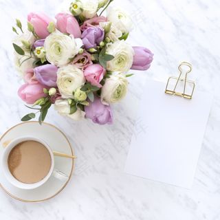 简约小清新文艺风插花静物摆拍背景
