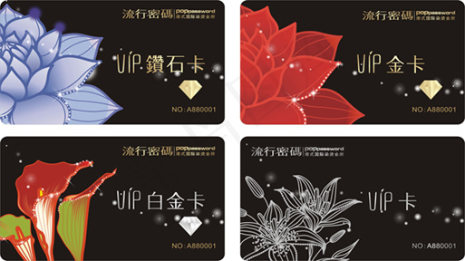 流行密码贵宾卡cdr矢量模版下载