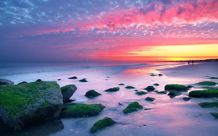 夕阳海景风景画电视墙背景设计