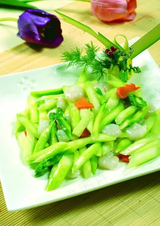 芦笋炒虾仁图片