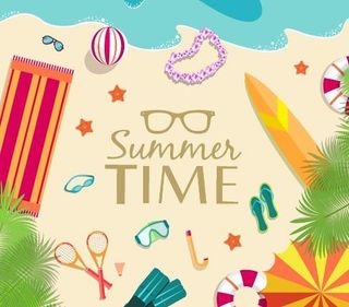 夏季旅游元素设置背景矢量01