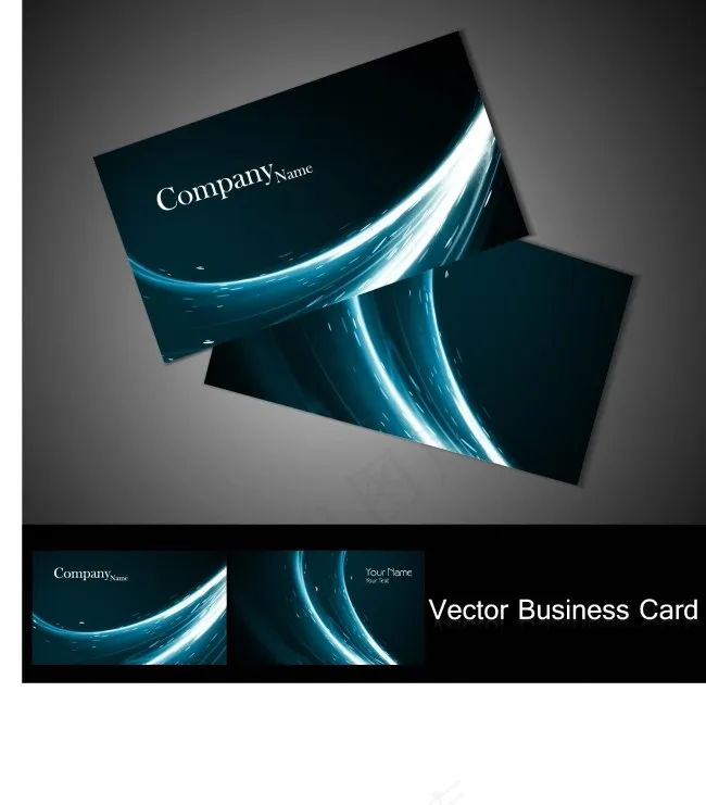 纯黑炫彩名片模板ai矢量模版下载