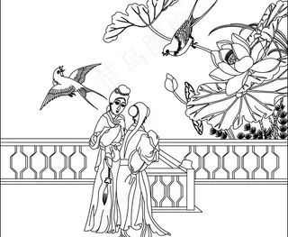 人物风景画图片