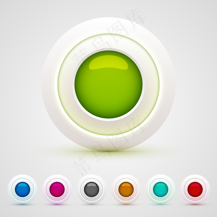 彩色圆网按钮