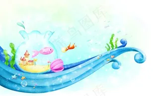 梦幻海洋卡通画图片