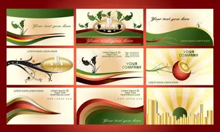 动感时尚亮彩卡片设计矢量素材