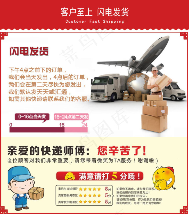 闪电发货详情页淘宝通用素材psd模版下载