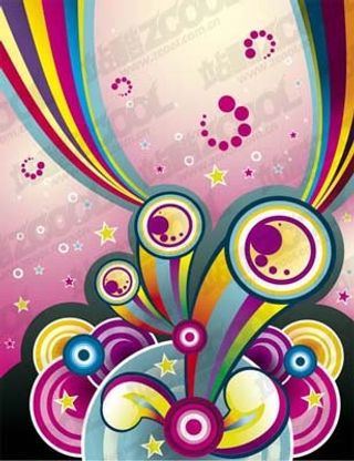 6模型丰富多彩潮色形插画矢量素材