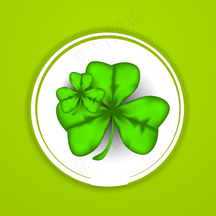 快乐的圣巴特里克节概念与美丽的四叶草离开