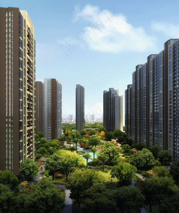 小区建筑效果图图片