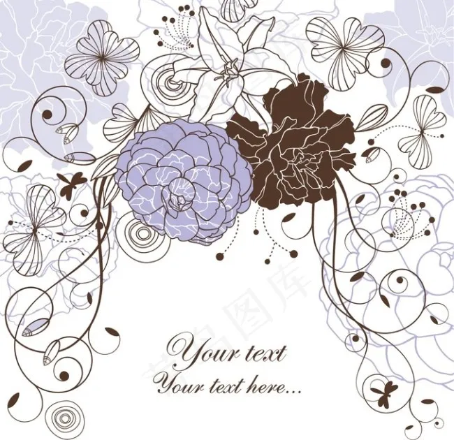 花纹植物素材ai矢量模版下载