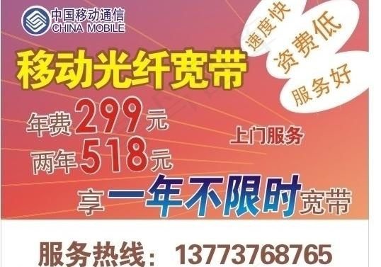 中国移动通信光纤网图片cdr矢量模版下载
