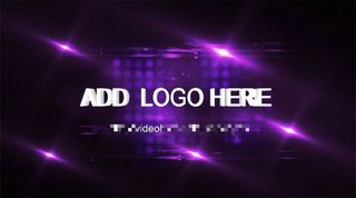 紫色舞台灯光中的logo展示片头A...