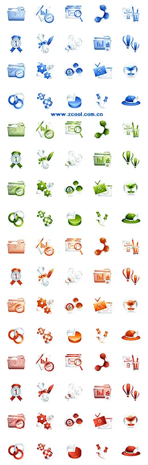 实际的多色的网页设计图标矢量素材—