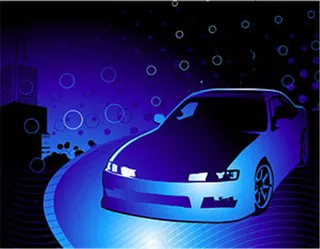 蓝色跑车矢量素材