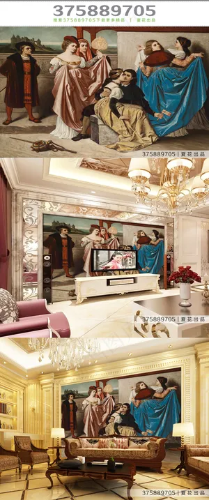 西方人物油画欧式酒店背景墙 西方人物油画欧式酒店背景墙