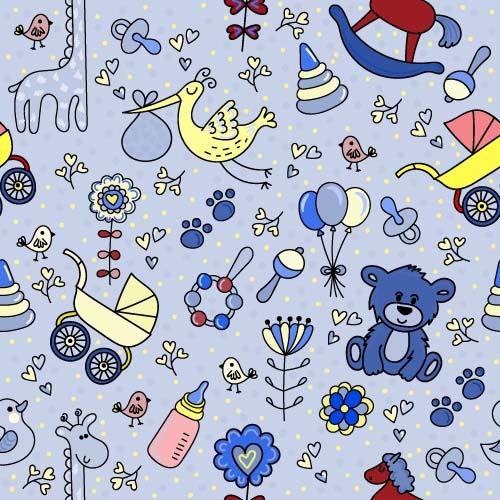 卡通玩具背景矢量素材,