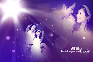 那片海-跨页婚纱照PSD模板(10...