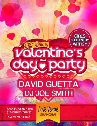 国外情人节海报创意设计PSD图片