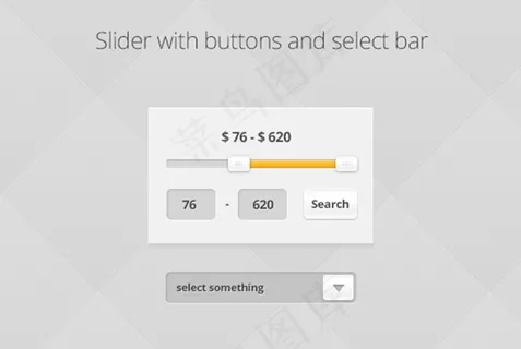 筛选设置按钮与搜索框PSD分层素材