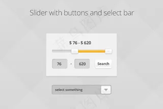筛选设置按钮与搜索框PSD分层素材