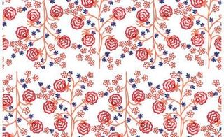 手绘线条小花树背景矢量素材