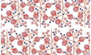 手绘线条小花树背景矢量素材